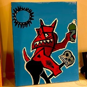 Snfu amature punk rock painting on 12.5 x 21 “ canvass